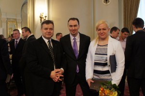 Tréner Dušan Dědeček, Miroslav Šatan a Ivana Krištofičová